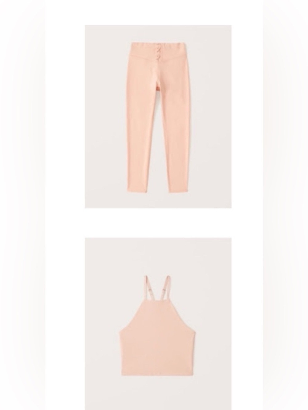 Abercrombie & Fitch Pink Drawcord Waist Full-Length Leggings & Scuba Tank size S